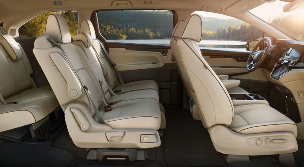 Tan interior seating inside a 2026 Honda Odyssey Elite