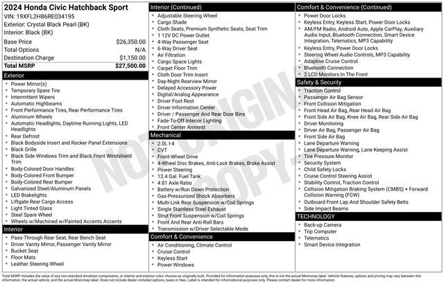 2024 Honda Civic Sport