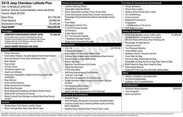 2018 Jeep Cherokee Latitude Plus