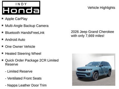 2026 Jeep Grand Cherokee Limited Reserve