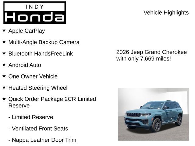 2026 Jeep Grand Cherokee Limited Reserve