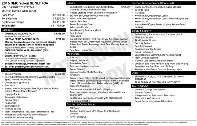 2016 GMC Yukon XL SLT