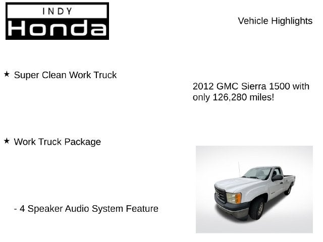 2012 GMC Sierra 1500 Work Truck