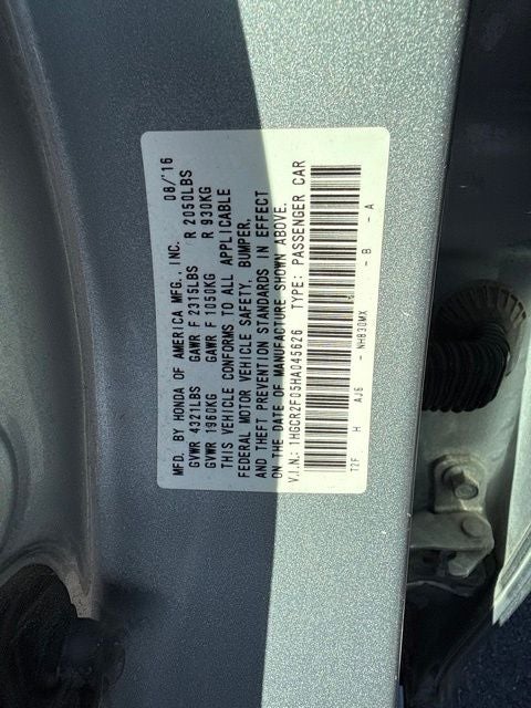 2017 Honda Accord EX w/Honda Sensing