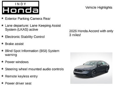 2026 Honda Accord SE