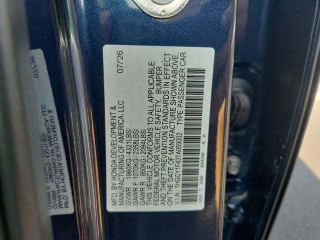 2026 Honda Accord SE