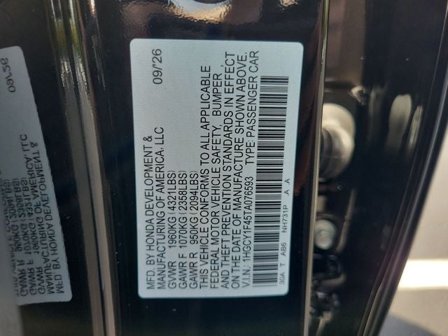 2026 Honda Accord SE