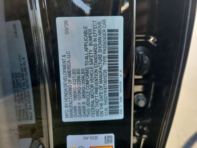 2026 Honda Accord SE