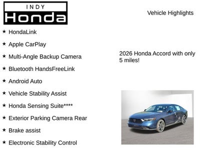 2026 Honda Accord SE
