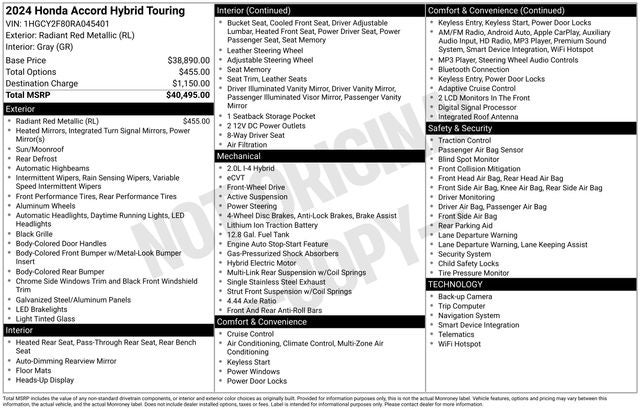 2024 Honda Accord Hybrid Touring