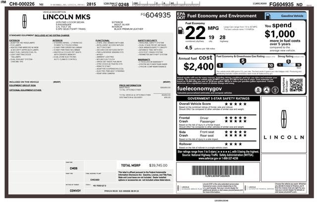 2015 Lincoln MKS Base