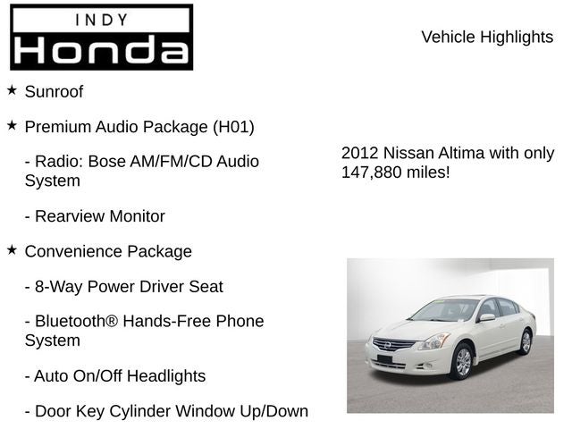 2012 Nissan Altima 2.5 SL