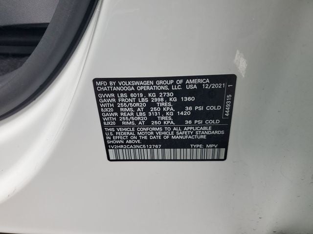 2022 Volkswagen Atlas 3.6L V6 SE w/Technology