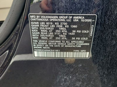 2021 Volkswagen Atlas 3.6L V6 SE w/Technology R-Line