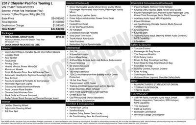 2017 Chrysler Pacifica Touring L