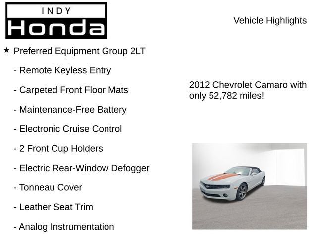 2012 Chevrolet Camaro 2LT 2LT