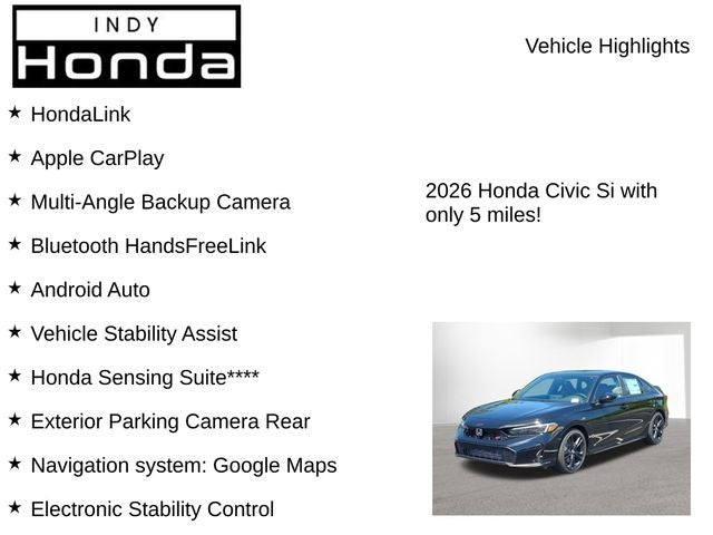 2026 Honda Civic Si Manual