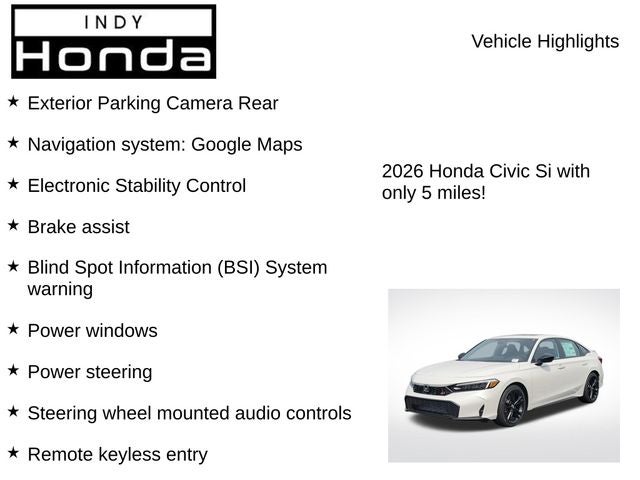 2026 Honda Civic Si Manual