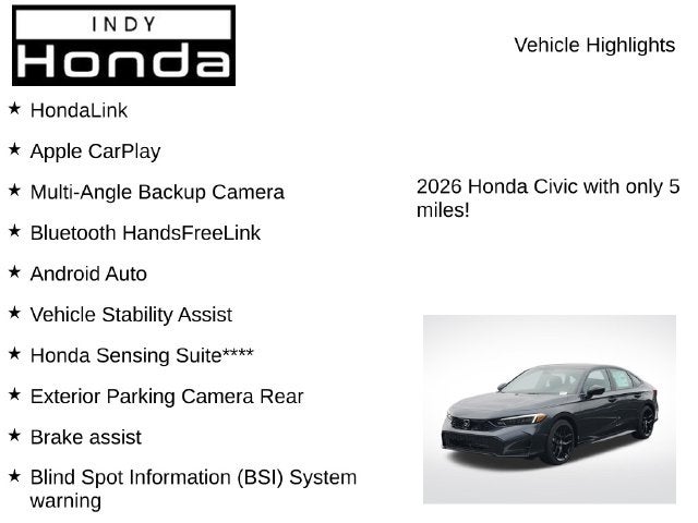 2026 Honda Civic Sport