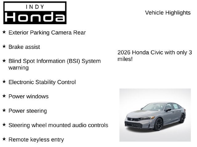 2026 Honda Civic Sport