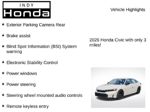 2026 Honda Civic Sport