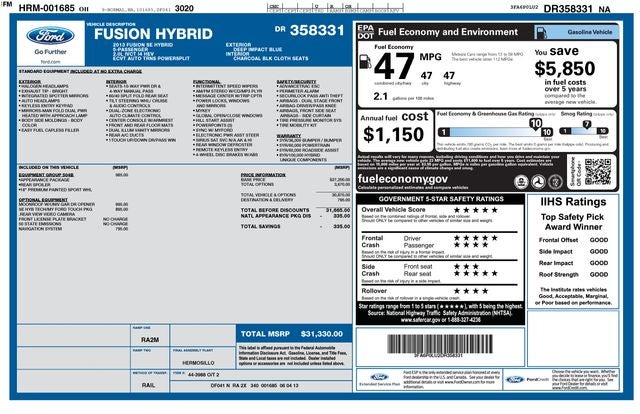 2013 Ford Fusion Hybrid SE