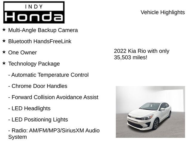 2022 Kia Rio S