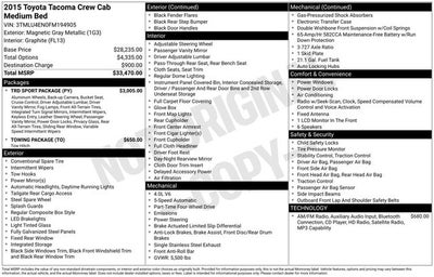 2015 Toyota Tacoma Base V6