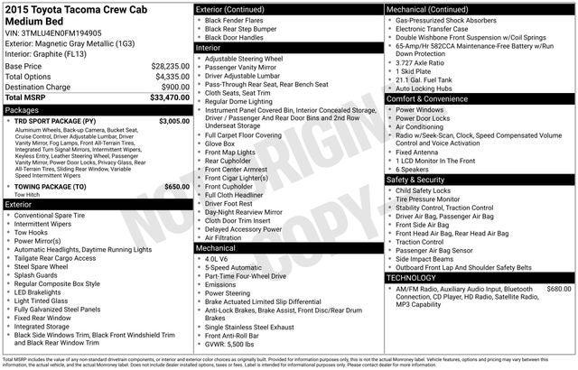 2015 Toyota Tacoma Base V6