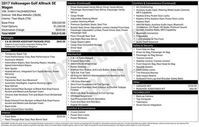 2017 Volkswagen Golf Alltrack TSI SE 4Motion