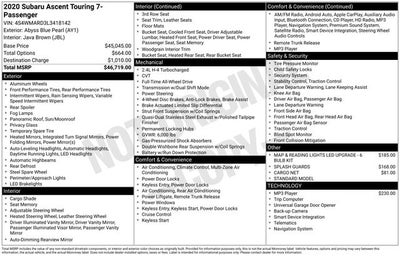 2020 Subaru Ascent Touring