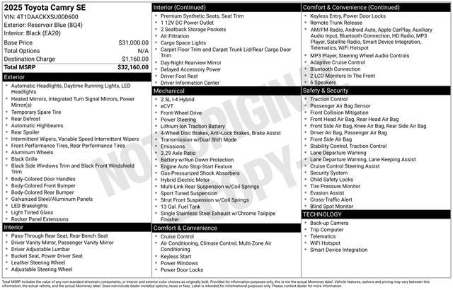2025 Toyota Camry SE