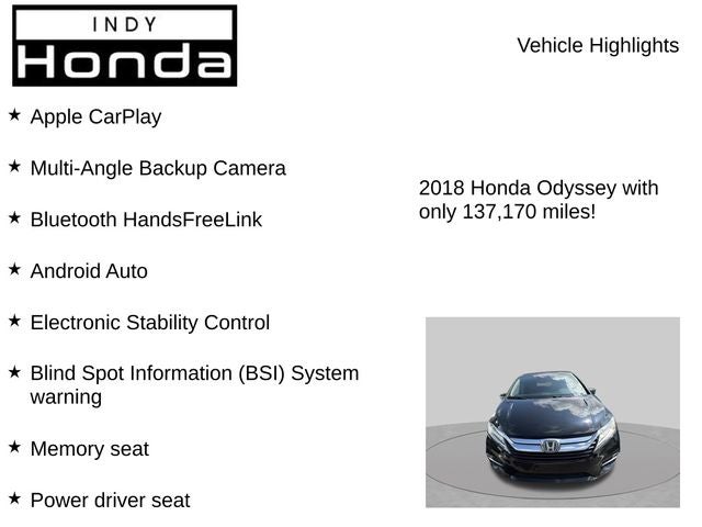 2018 Honda Odyssey Elite