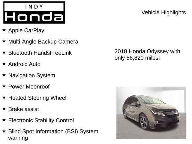 2018 Honda Odyssey Elite