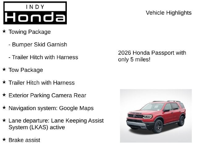 2026 Honda Passport RTL Towing