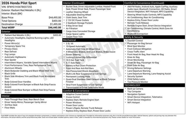 2026 Honda Pilot Sport