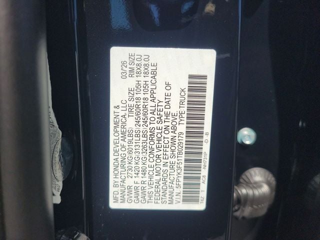 2026 Honda Ridgeline RTL