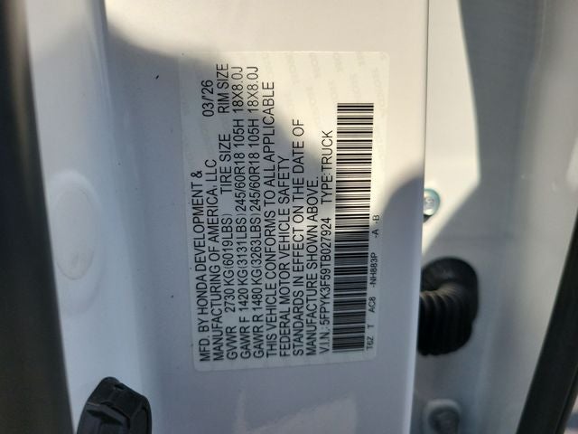 2026 Honda Ridgeline RTL