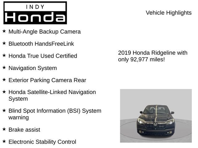 2019 Honda Ridgeline Black Edition
