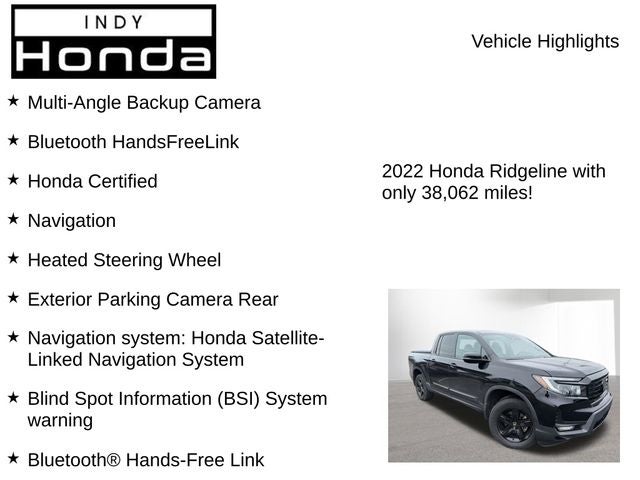 2022 Honda Ridgeline Black Edition