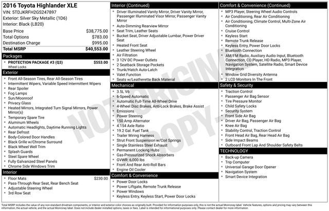 2016 Toyota Highlander XLE V6
