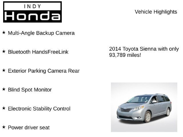 2014 Toyota Sienna XLE 8 Passenger