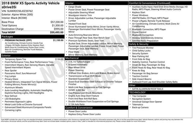 2018 BMW X5 sDrive35i