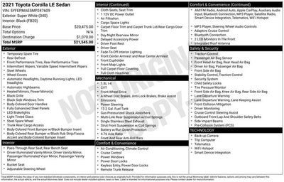 2021 Toyota Corolla LE