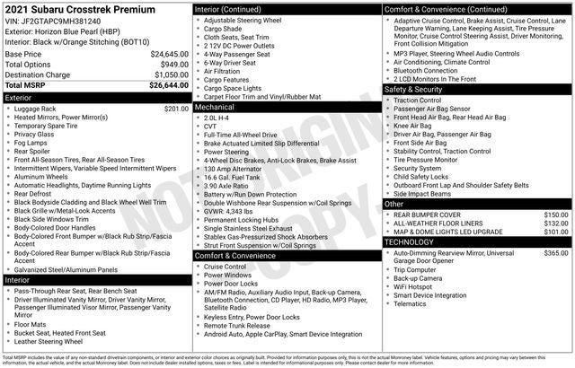 2021 Subaru Crosstrek Premium