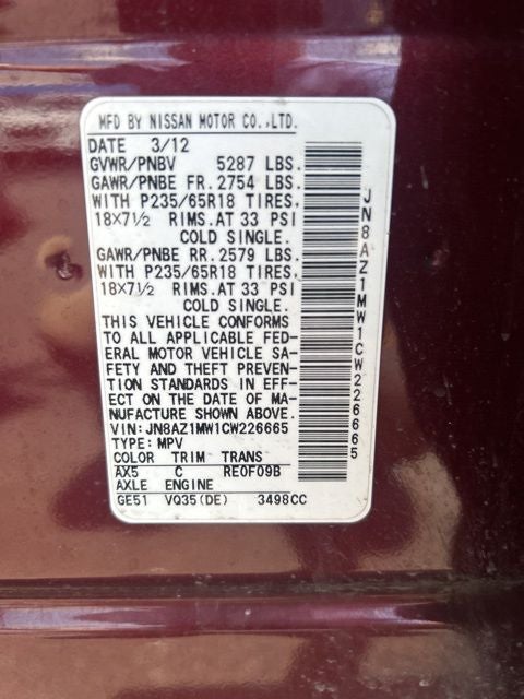 2012 Nissan Murano SL