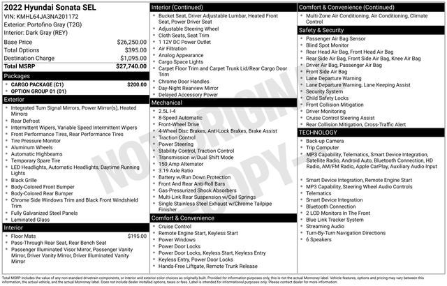 2022 Hyundai Sonata SEL