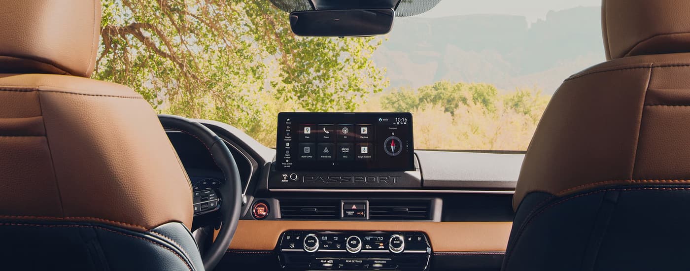 Steering wheel and dashboard in a 2026 Honda Passport