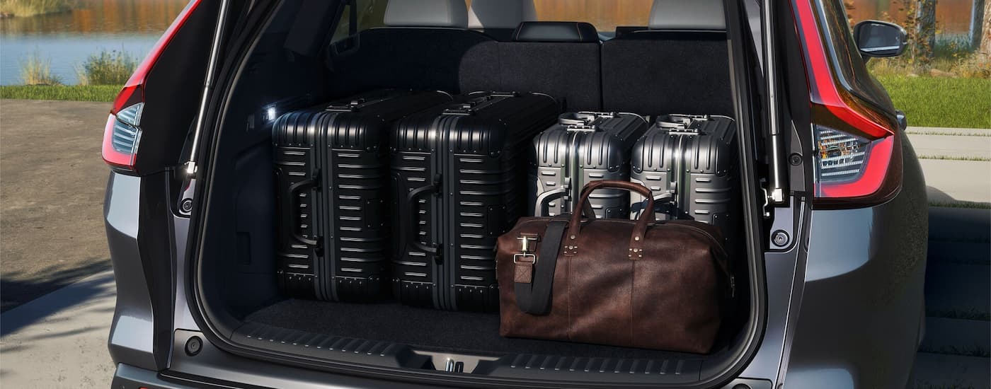 Luggage in the back of a grey 2025 Honda CR-V