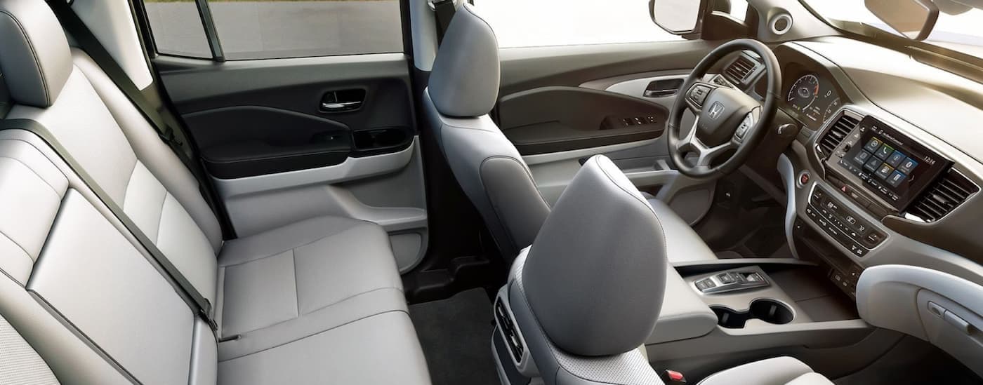 Gray interior in a 2025 Honda Ridgeline.
